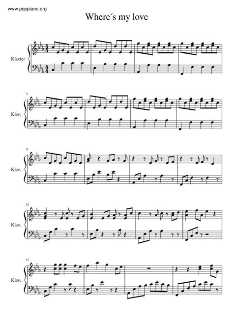 Where's my love piano sheet music  Check before you buy! Print test Where's My Love (EASY) - SYML