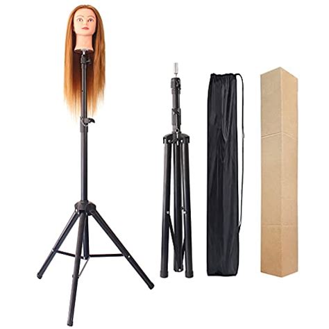 Wig Stand Tripod 55 Inch Metal Wig Mannequin Head Tripod Stand For  Hairdressing Training Head Adjustable Wig Tripod Stand with Tool Tray  (Mannequin