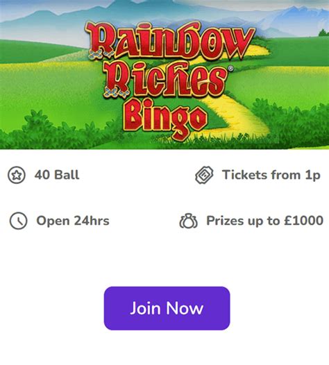 William hill bingo rainbow riches There's a winner every minute at the Best Proprietary Online Bingo Site (Bingoport Awards 2023)! Play £10, get £50 free bingo or 30 slots spins (T&Cs)