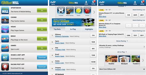 William hill uk app download  One of the pioneers of online betting now has one of UK's best betting apps, which offers – on top of innumerable markets and live coverage – unique virtual