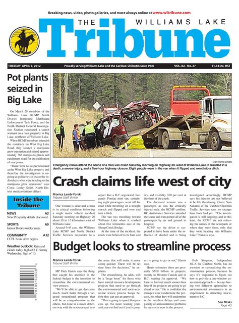 Williams lake tribune  18 in the Williams Lake branch of the library