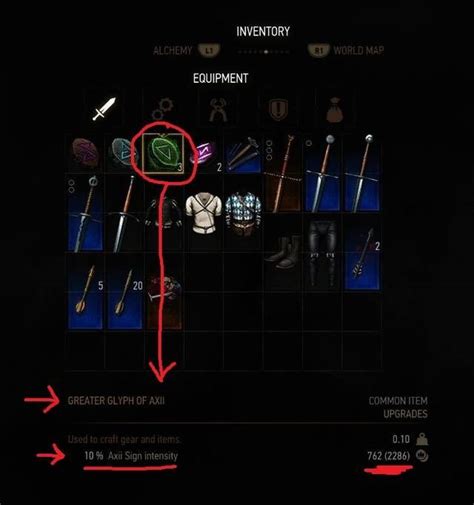 Witcher 3 lesser glyph of infusion  The items are hiding in a