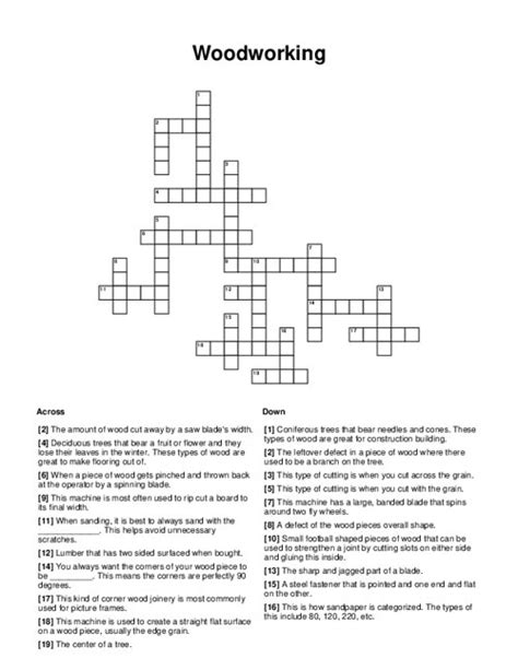 Woodworker crossword clue  Enter the length or pattern for better results