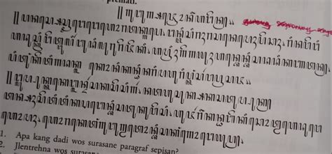 Wos surasane paragraf kapisan yaiku com PENILAIAN AKHIR SEMESTER (PAS) GASAL Mata Pelajaran: Bahasa Jawa Sekolah : SMK Terpadu Nusantara Hari/tanggal : Kelas :X