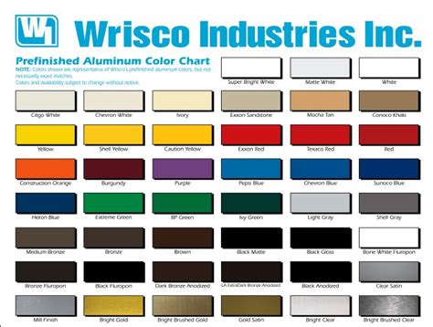 Wrisco color chart  48