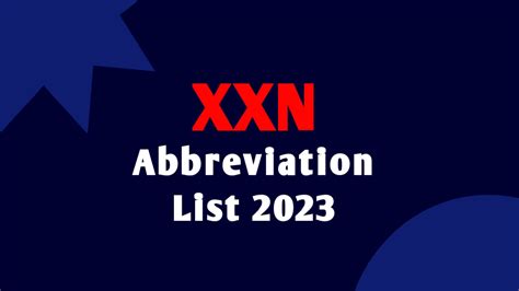 Xxn abbreviation list 2017 pdf  There are many others