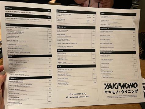 Yakimono melbourne menu <br><br>Experienced
