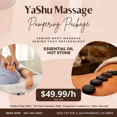 Yashu massage  YaShu Massage is a relaxing and rejuvenating massage spa located in Sacramento