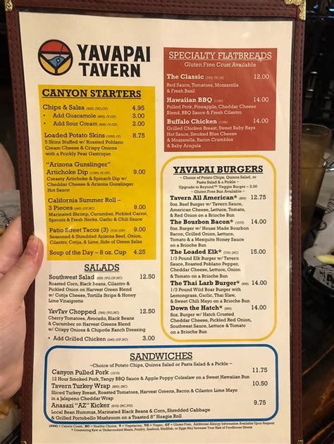 Yavapai tavern menu 403 reviews #2 of 2 Quick Bites in Grand Canyon Village $$ - $$$ Quick Bites American Brew Pub