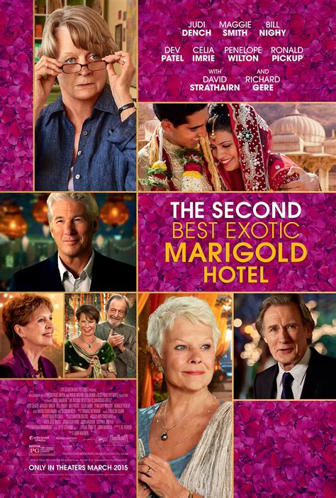 Yify the second best exotic marigold hotel Perhaps with a little innovation new co-manager Muriel Donnelly (Dame Maggie Smith) can find a means of accommodating the hotel's latest occupants, but she'll have her work cut out for her as Douglas Ainslie (Bill Nighy) and Evelyn Greenslade (Dame Judi Dench) begin their new careers in Jaipur while flirting with the idea of a serious