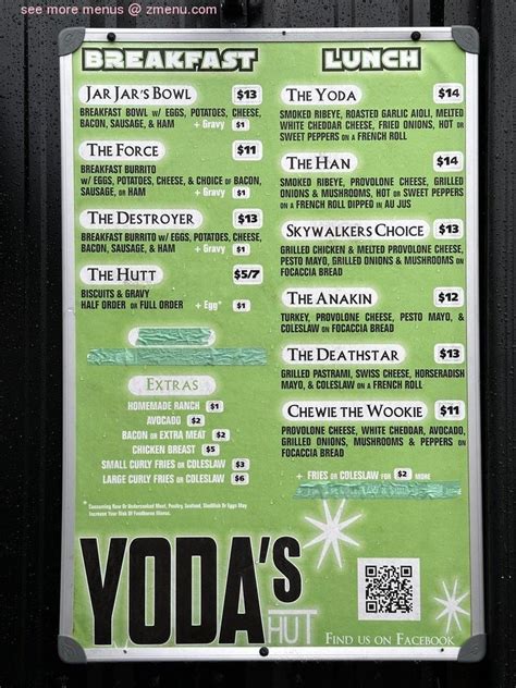 Yoda's hut coos bay menu  Review