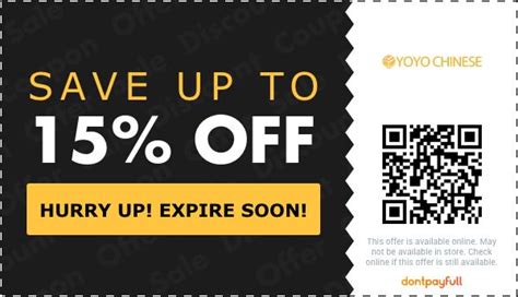Yoyo chinese coupons Today's verified Yoyo Chinese Promo Code: $100 off all orders