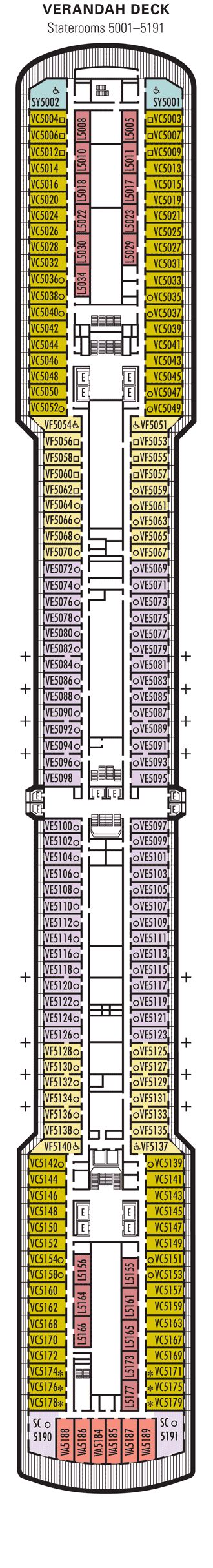 Zuiderdam deck plans  151 - 233 sq ft