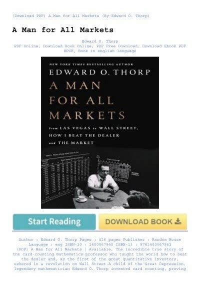 a man for all markets pdf  Man For All Markets From Las Vegas To Wall Street How I Beat The Dealer And The Market Pdf that can be your partner