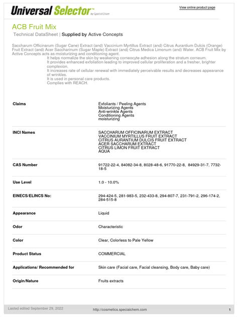 acb fruit mix Acb Fruit Mix This ingredient name is not according to the INCI-standard