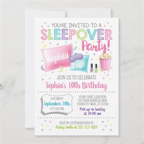 adobe sleepover invitations 92 $ 8