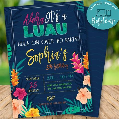 adobe spark hawaiian invitation maker 7k) $4