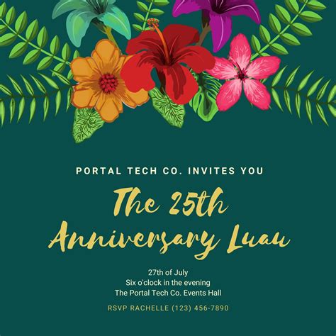 adobe spark luau invitations  Pineapple Luau Birthday Invitation