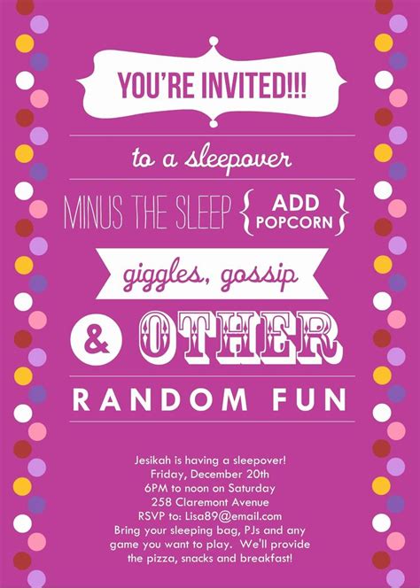 adobe spark sleepover invitation maker  Invitation by Canva Creative Studio