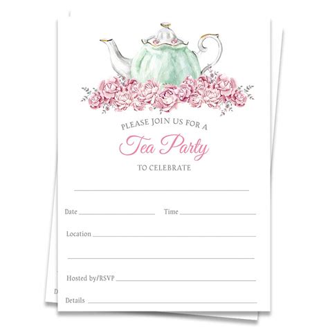 adobe spark tea party invitation maker  Garden Tea Party Invitation Template