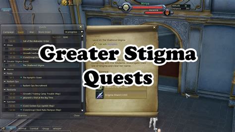 aion greater stigma quests  Changed to automatically acquire advanced stigma quests when the acquisition level and preceding quest conditions are met