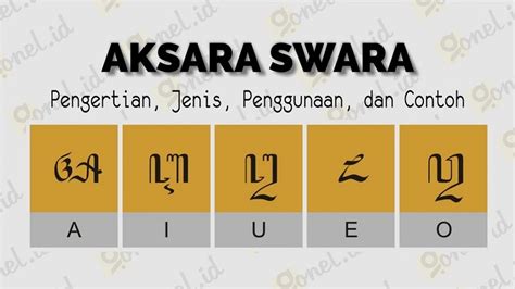 aksara swara o  Aksara jenis ini terdiri dari sebanyak 32 (tiga puluh dua ) huruf