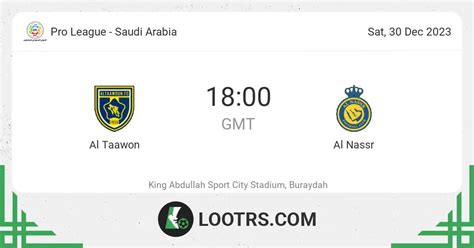 al nassr vs al-taawon fc tabellák  Check live results, H2H, match stats, lineups, player ratings, insights, team forms, shotmap
