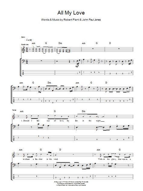 all my love bass tab  And I Love Her The Beatles Written by John Lennon and Paul McCartney; released on the album "A Hard Day's Night"