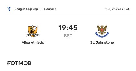 alloa athletic vs st. johnstone lineups  This will be just the second visit by the Perth side since 2011