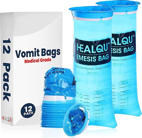 amazon vomit bags Rocutus Leakproof Vomit Bags,50 Pack Paper Disposable Vomit Bags,Disposable, Portable & Durable Airplane, Car Motion Sickness, Barf, Throw Up, Puke