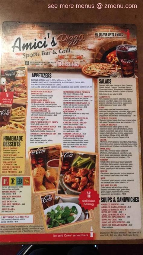 amicis suffolk menu Specialties: A local upscale pizzeria chain, serving thin crust, East Coast-inspired pizzas