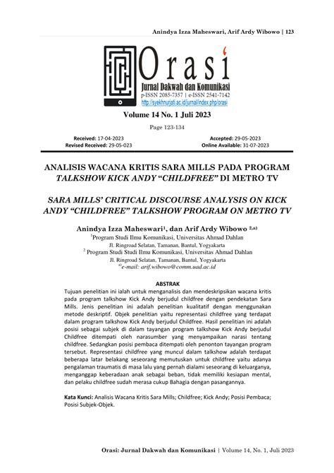 analisis wacana kritis sara mills Analisis wacana kritis (critical discourse analysis) memiliki daya tarik karena berorientasi pada perubahan sosial