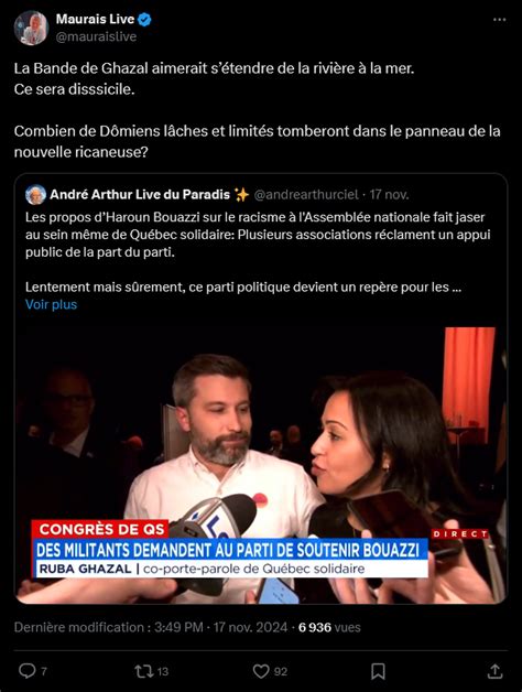 andré arthur live du paradis twitter « C’est un taux très élevé, c’est rare que j’ai mesuré des choses comme ça, remarque le président de la firme de sondage, Jean-Marc Léger » La démocratie a parlé!“@hydroquebec Ça s'appelle des orages espèce de corniaud au quotient intellectuel limité