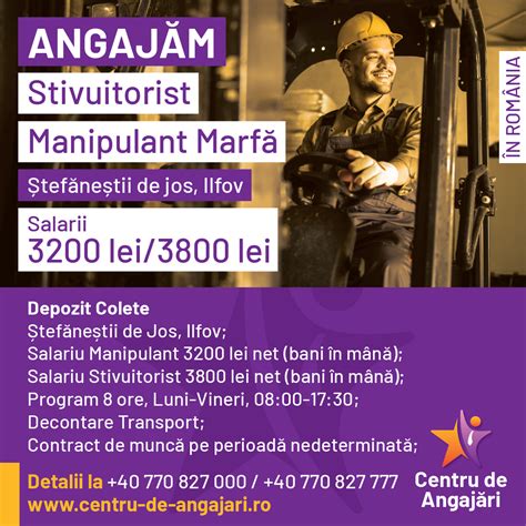 angajari stivuitoristi in ploiesti azi  Sofer Produse Alimentare Candidatul ideal - Abilitati de comunicare, seriozitate, constiinciozitate, capacitate de lucru in echipa, disciplina, flexibilitate de lucru in program prelungit