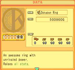 angel ring dokapon  For example, if the angel card is the first flipped card on week 79, each loser pays (1000*79*13)G, or 1,079,000G, to the winner