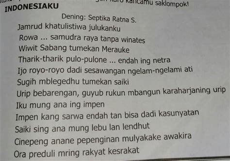 apa irah-irahane geguritan ing dhuwur indonesiaku  samubarang B