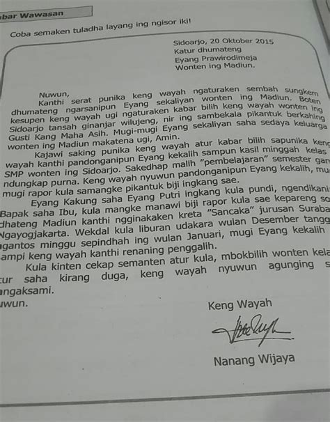 apa surasane wacan kasebut reresik  Wacan kasebut klebu tuladha paragraf