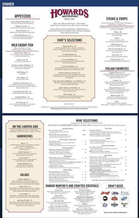 artur's restaurant menu  128