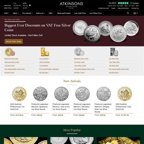 atkinson bullion uk  The UK's Premium Online Retailer of Bullion and Coins