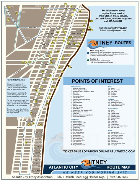 atlantic city jitney route map  ATLANTIC CITY JITNEY ASSOCIATION 609-344-8642 Seniors (60+) and people with disabilities Reservations: 1 day in advance for all servicesThe service will run seven days a week beginning June 21 st from 11 a