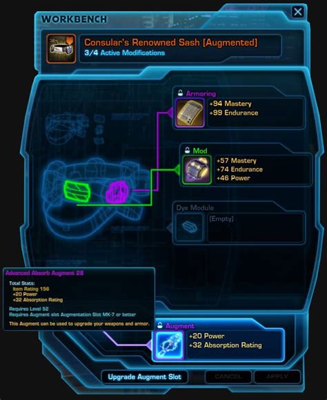 augment kit swtor  The grade of Kits just mean you can install a higher grade actual augment with better stats