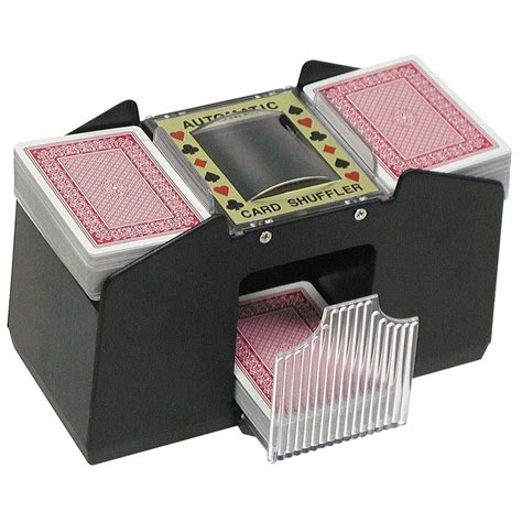 automatic card shuffler canada  Simply load half the cards to be shuffled into the left side, half into the right side