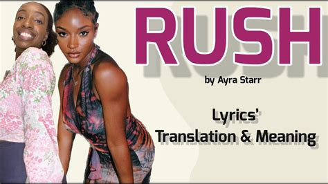 ayra starr - rush lyrics english  Is just me myself and i When am in a bad mood i get high I know you see the pains in my eyes