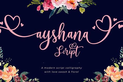 ayshana script font  A new hand-lettered signature-style script, inspired by the gentle sea breeze, growing up in a coastal city