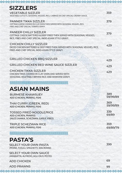 azzurro wakad menu  Chinese, Desserts, Fast Food, Hyderabadi, Maharashtrian, Multi-Cuisine, North Indian, Seafood, Thai