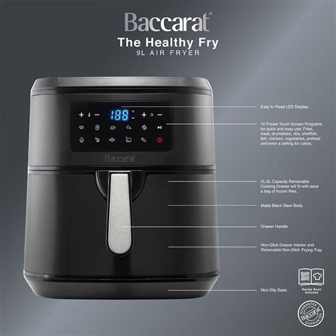 baccarat 9 litre air fryer 5-quart / 2