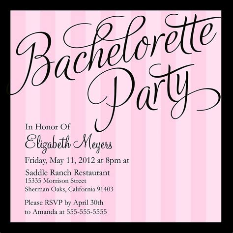 bachelorette party invite wording ideas  If having a good laugh is important to you, there’s no reason not to include a funny one-liner or clever pun on your