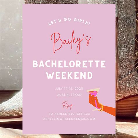 bachelorette weekend invite wording  Get a free sample