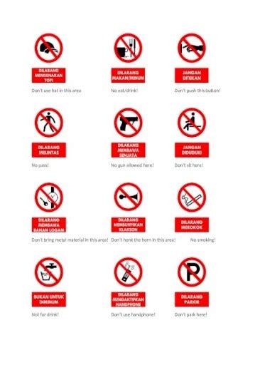 bahasa inggris dilarang parkir  entry; dilarang kata kerja