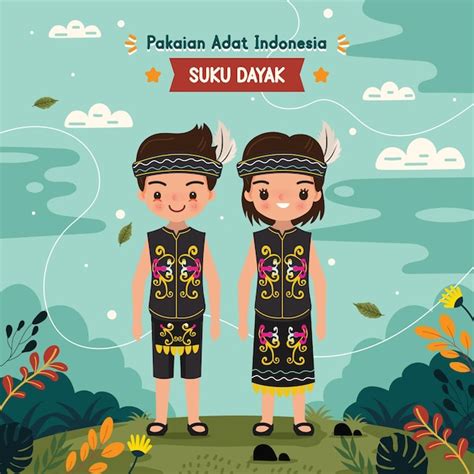 baju adat suku dayak  Konon kulit kerang yang berasal dari laut inilah yang disebut buri